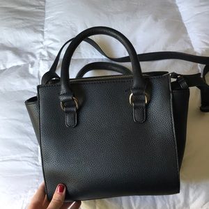 Black leather hand bag